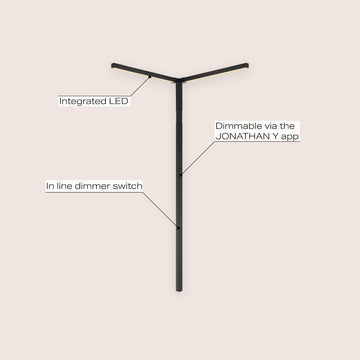 Madsen 18.25" 2-Light Modern Minimalist Iron Integrated Plug-In LED Sconce for Ceiling Corner - JONATHAN Y